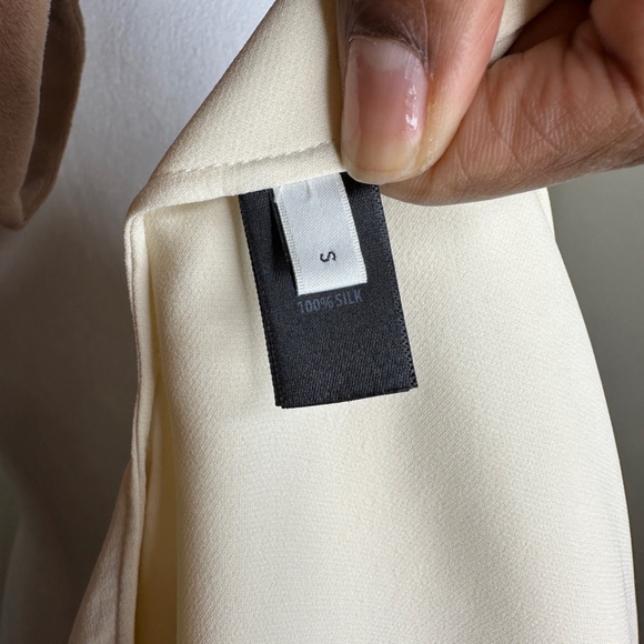 St John Long Sleeve Heavy Silk Georgette‎ Dress In Alabaster Women's S - Picture 9 of 12